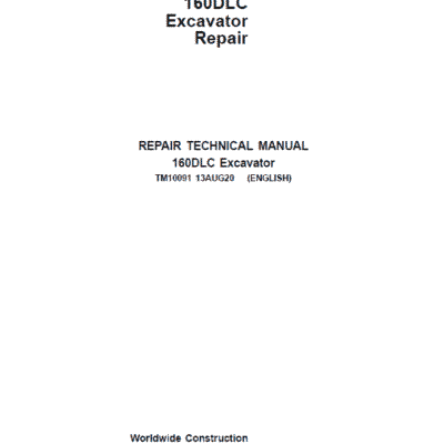 Cart John Deere 160DLC Excavator Repair Service Manual