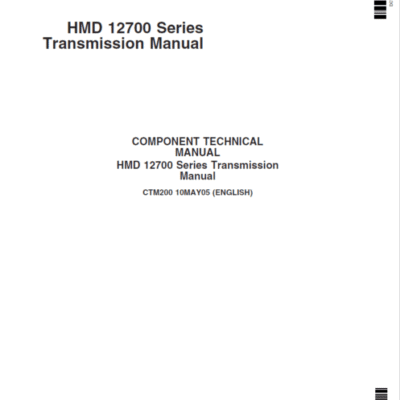 John Deere HMD 12700 Series Transmission Service Repair Manual