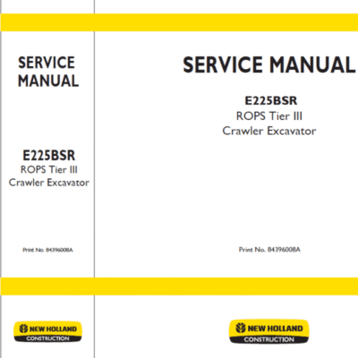 New Holland E225BSR Tier 3 Excavator Service Manual
