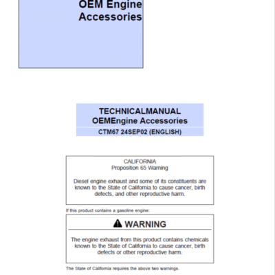 John Deere OEM Engine Accessories Service Repair Manual