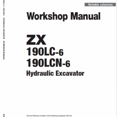 Hitachi ZX190LC-5B and ZX190LC-6 Excavator Service Repair Manual
