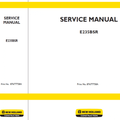 New Holland E235BSR Excavator Service Manual