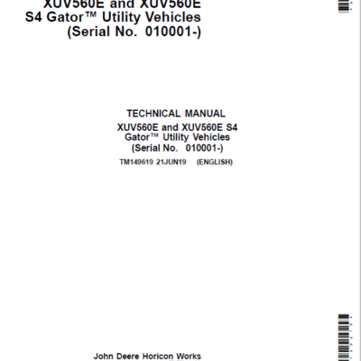 John Deere XUV560E, XUV560E S4 Gator Utility Vehicles Repair Manual