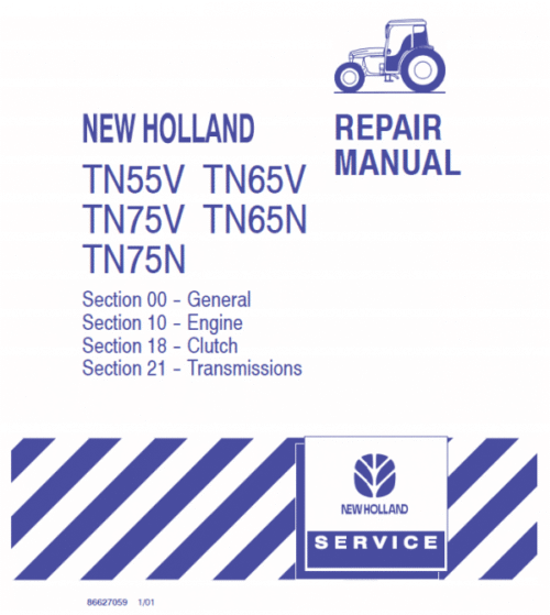 New Holland TN65V TN75V TN65N Repair Manual