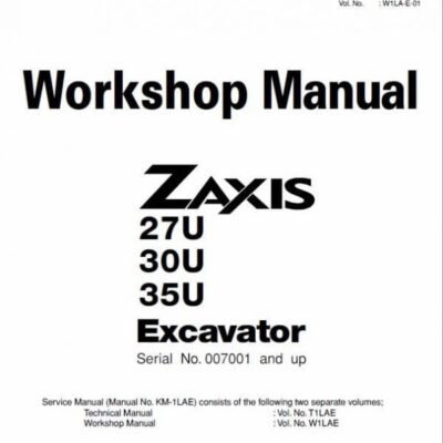 Hitachi Zaxis 27U, 30U, 35U Excavator Service Repair Manual