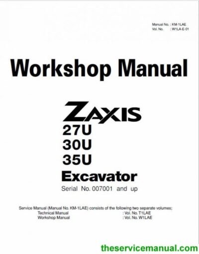 Hitachi Zaxis 27U, 30U, 35U Excavator Service Repair Manual
