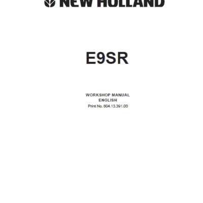 New Holland E9SR Mini Excavator Service Manual