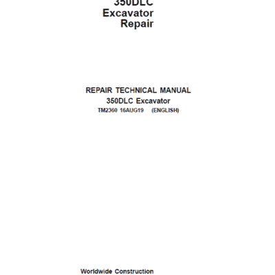 John Deere 350DLC Excavator Repair Service Manual