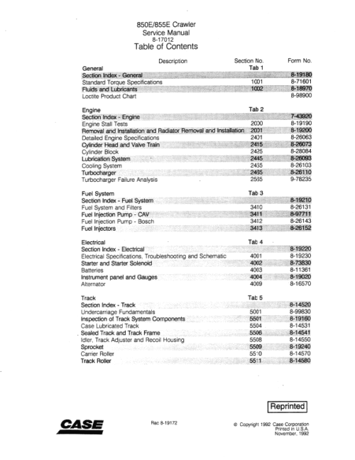 Case 850e 855e Crawler Repair Manual