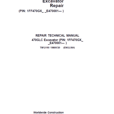 John Deere 470GLC Excavator Repair Services Manual