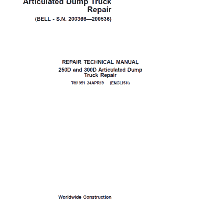 Cart John Deere 250D, 300D Dump Truck Service Manual