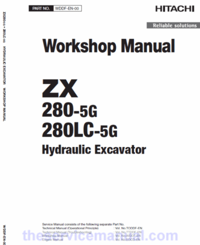 Hitachi ZX280-5G and ZX280LC-5G ZAXIS Excavator Repair Manual
