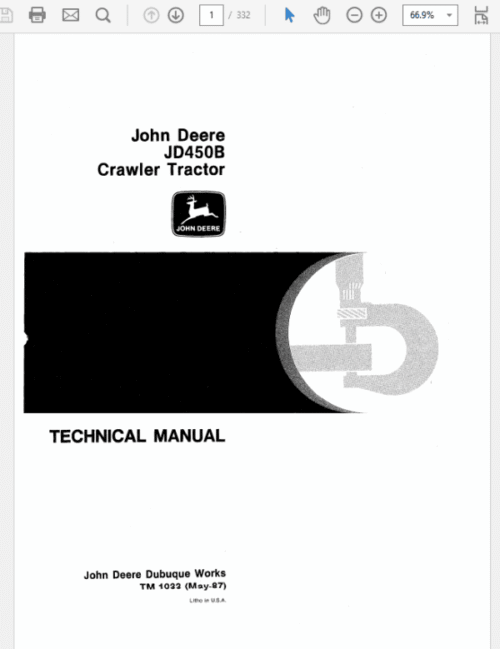 John Deere 450B Crawler Tractor Service Manual TM1033