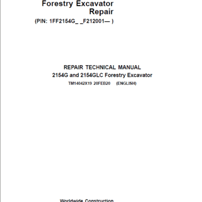 John Deere 2154G, 2154GLC Swing Excavator Repair Service Manual