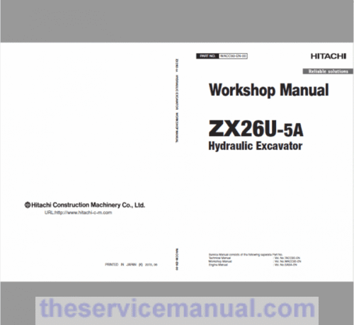 Hitachi ZX26U-5A Excavator Service Repair Manual