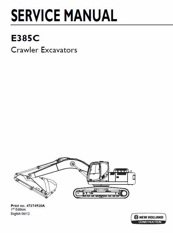 New Holland E385C Crawler Excavator Service Manual New Holland E385C Crawler Excavator Service Manual