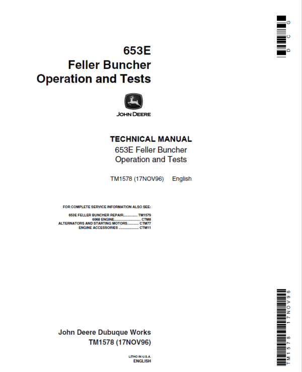 John Deere 653E Feller Buncher Service Repair Manual John Deere 653E Feller Buncher Service Repair Manual - Image 2