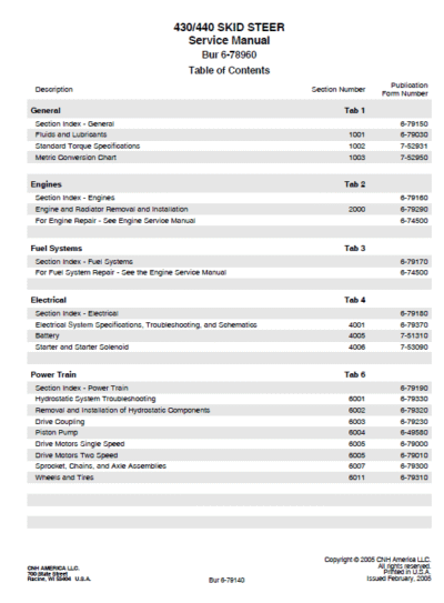 Case 430 440 Skid Steer & 440ct Compact Track Loader Service Repair Manual