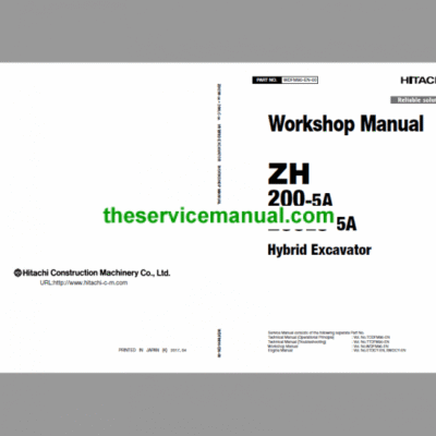 Cart Hitachi ZH200-5A and ZH200LC-5A Excavator Service Repair Manual