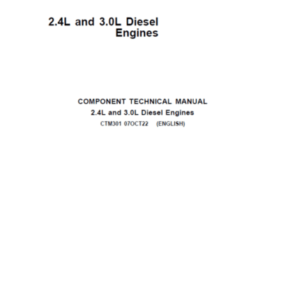 Cart John Deere 2.4L & 3.0L Diesel Engines Repair Service Manual