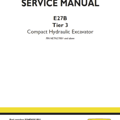 New Holland E27B Tier 3 Compact Excavator Service Manual