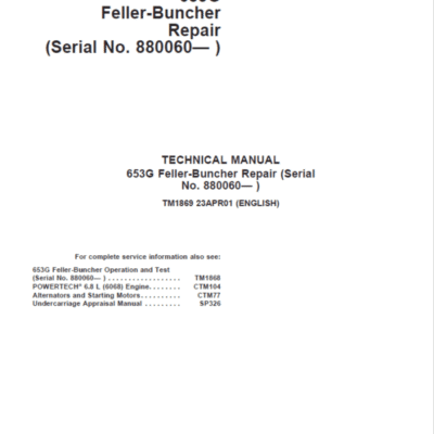 John Deere 653G Feller Buncher Service Repair Manual