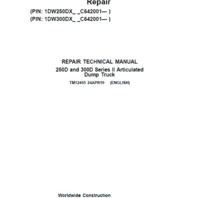 John Deere 250D, 300D Series 2 Dump Truck Technical Manual (S.N. after C642001 – )