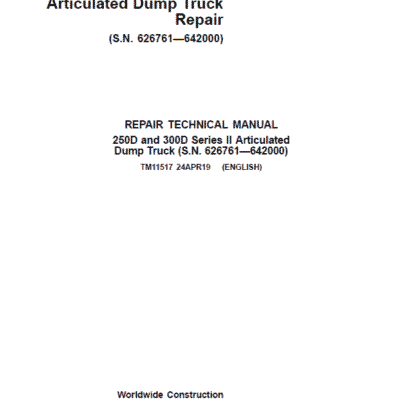 Cart John Deere 250D, 300D Series 2 Dump Truck Service Manual
