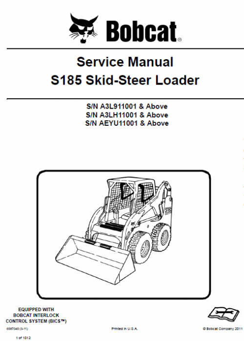 Bobcat S185 Skid-Steer Loader Service Manual