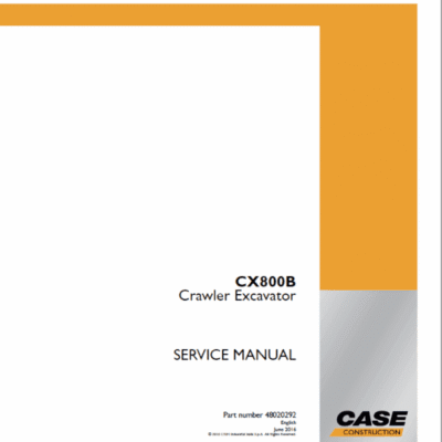 Case CX800B Excavator Service Manual