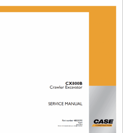 Case CX800B Excavator Service Manual