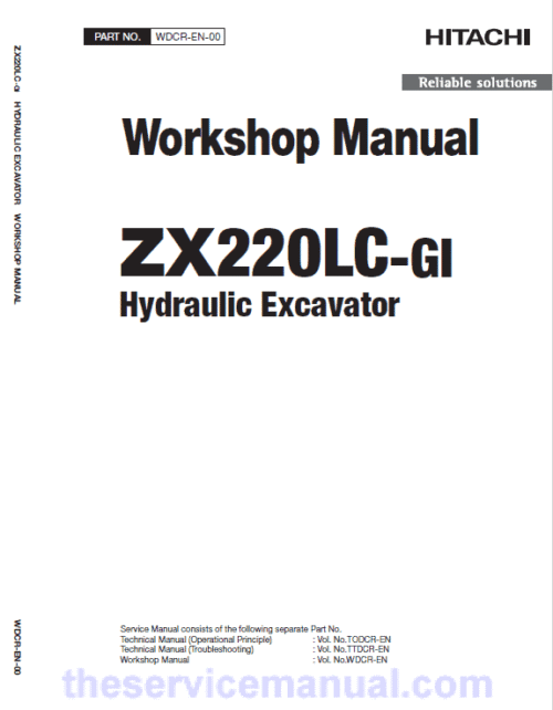 Hitachi ZX220LC-GI ZAXIS Excavator Repair Manual