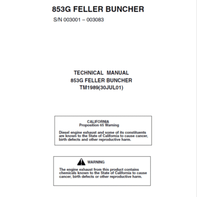 John Deere 853G Feller Buncher Service Repair Manual