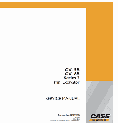 Cart Case Cx15b Cx18b Series 2 Excavator Service Repair Manual