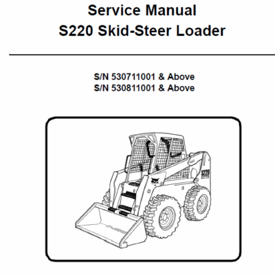 Cart Bobcat S220 Skid-Steer Loader Service Manual
