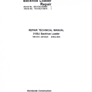 John Deere 315SJ Backhoe Loader Manual