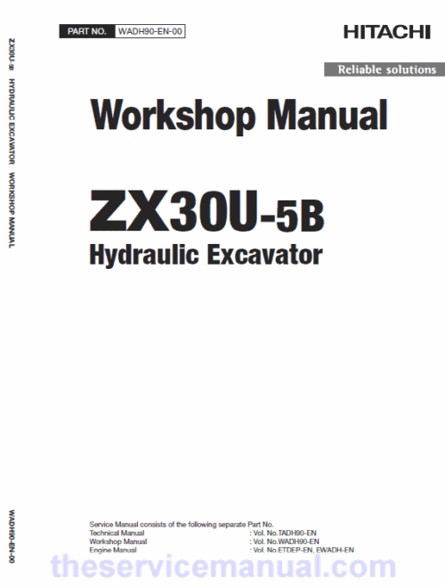 Hitachi ZX30U-5B Excavator Service Repair Manual