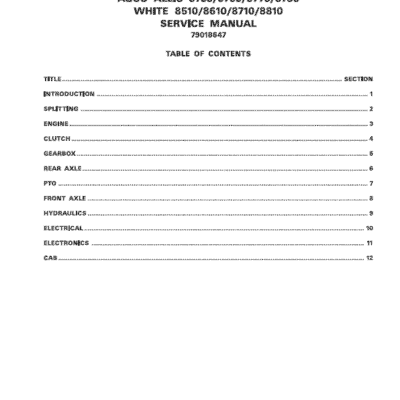 AGCO Allis 9755 9785 Tractors Service Manual