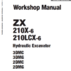 Hitachi ZX210X-6 and ZX210LCX-6 ZAXIS Excavator Repair Manual