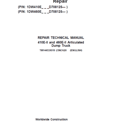 Cart John Deere 410E II, 460E II Articulated Dump Truck Service Manual