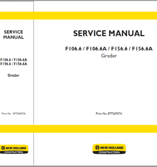 New Holland F106.6 Tier 3 and F156.6 Tier 3 Service Manual
