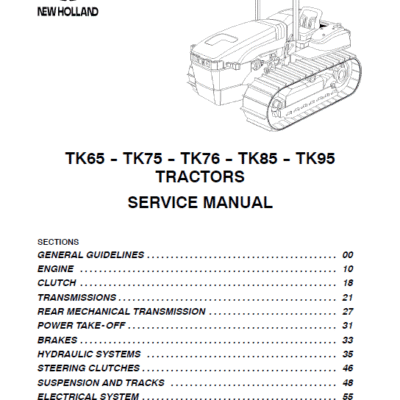 New Holland TK65, TK75, TK76, TK85, TK95 Tractor Service Manual