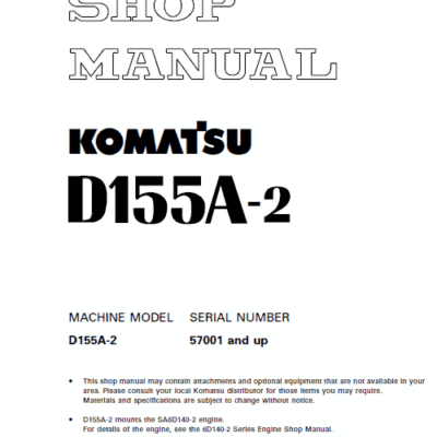 Komatsu D155a-2 Dozer Bulldozer Service Repair PDF Manual