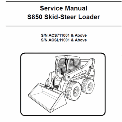Cart Bobcat S850 Skid-Steer Loader Service Manual
