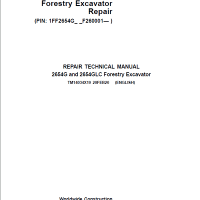 Cart John Deere 2654G, 2654GLC Swing Excavator Repair Service Manual