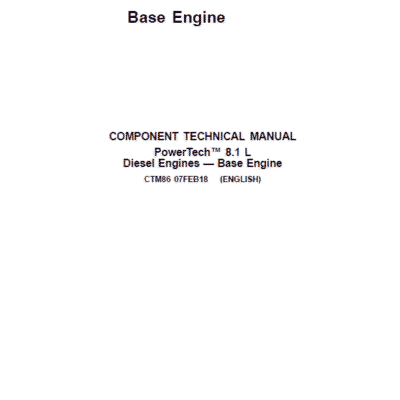 Cart John Deere PowerTech 8.1L Diesel Engines Technical Manual