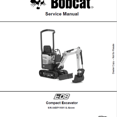 Cart Bobcat E08 Excavator Repair Service Manual