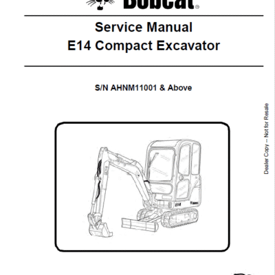 Cart Bobcat E14 Excavator Repair Service Manual