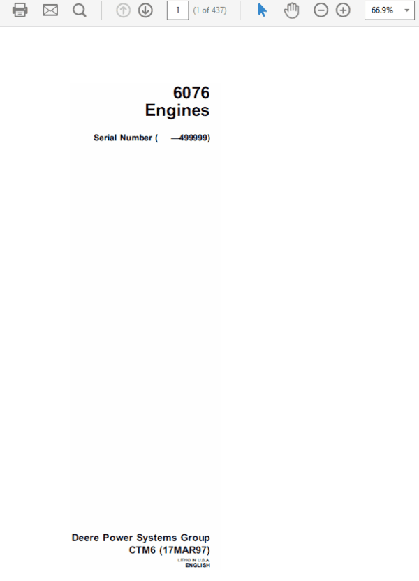 John Deere 6076 Engines CTM6 Repair Manual John Deere 6076 Engines CTM6 Repair Manual
