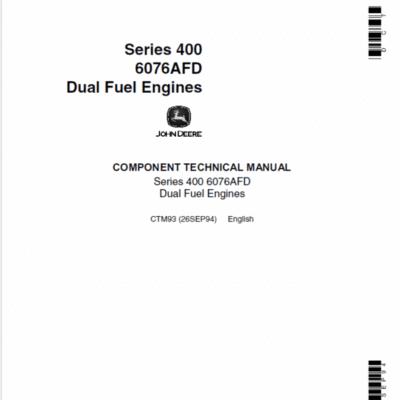 Cart John Deere 400 Series 6076AFD Dual Fuel Engines Service Manual